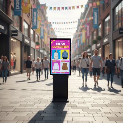 خرید تابلوی دیجیتال فضای باز ضد آب IP65 با اندازه 49 اینچ و روشنایی 3000 کاندلا بر متر مربع نمایشگر تبلیغاتی LCD تولید آنلاین