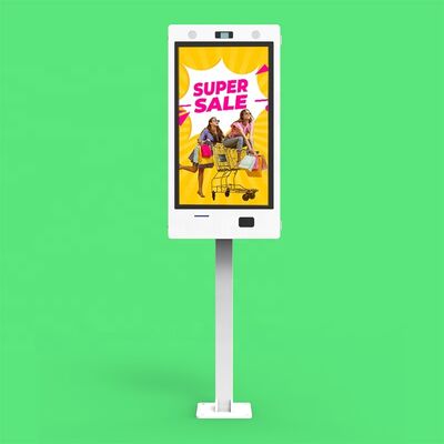 خرید تابلوی دیجیتال فضای باز خازنی لمسی عمودی 32 اینچی با روشنایی بالا 2000 نیت و دستگاه تبلیغاتی LCD ضد آب IP65 تولید آنلاین