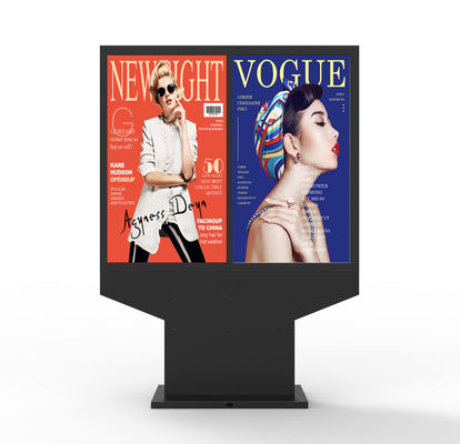 55 اینچ Digital Standee Outdoor Signage Kiosk دو صفحه نمایش سیستم ویندوز لینوکس