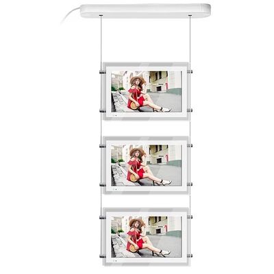 A3 Smart Hanging LCD Window Facing Display Signage روشنایی تنظیم شده 1500 نیت