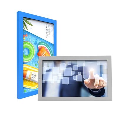 دستگاه تبلیغاتی فضای باز فوق نازک 43 اینچی IP65 ضد آب با روشنایی 2000 نیت برای تابلوهای دیجیتال دیواری آسانسور